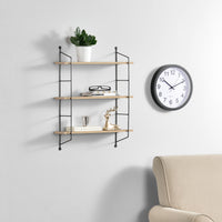 [en.casa] Scaffale da Parete a 3 Ripiani Scaffale da Muro Libreria Pensile con Ripiani Regolabili in Altezza 48 x 15 x