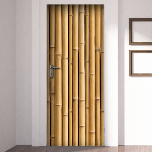 Decorazione per Porta Autoadesiva Facile da Applicare 210x83 cm Door Cover Bamboo