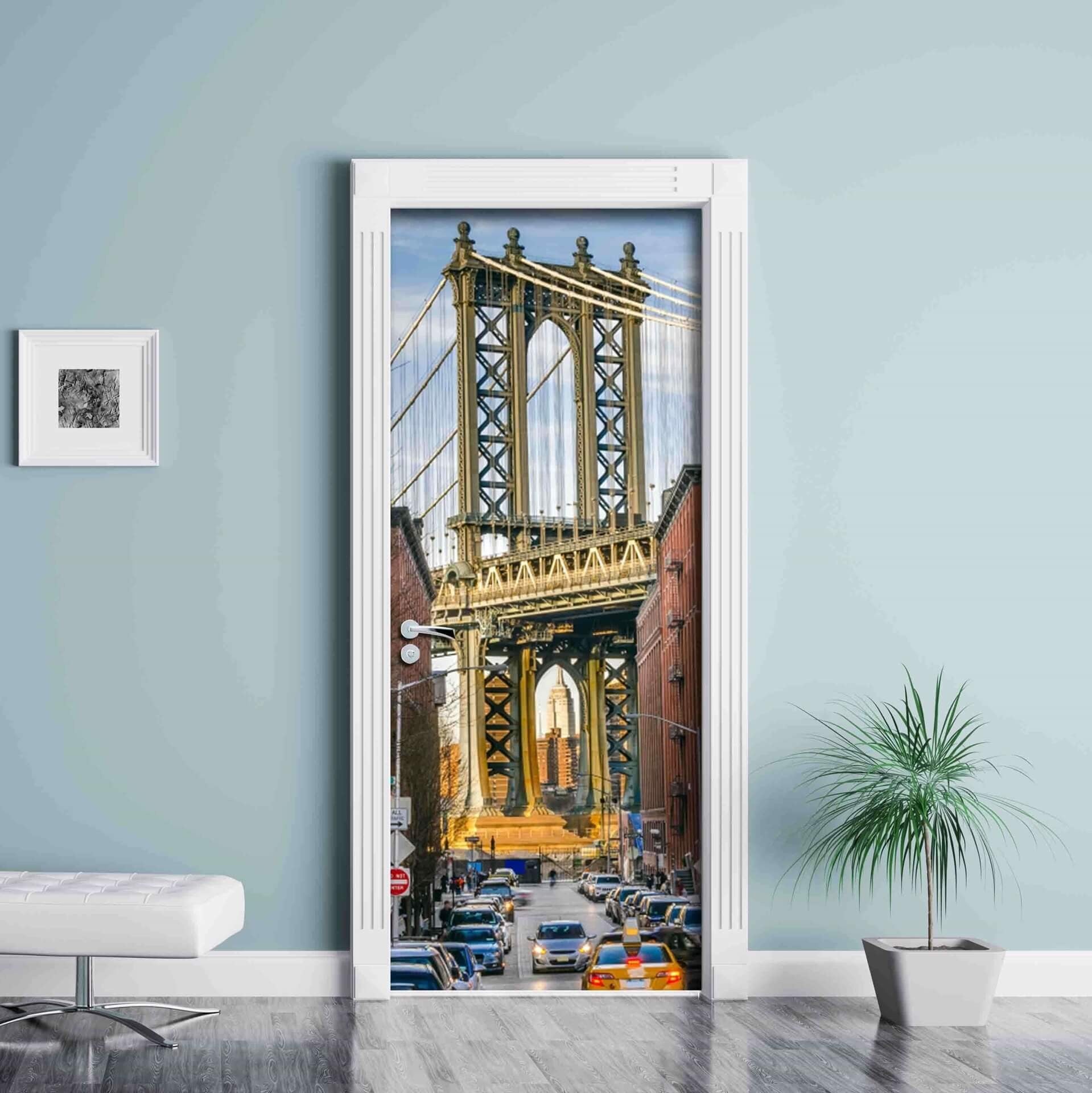 Decorazione per Porta Autoadesiva Facile da Applicare 210x83 cm Door Cover Brooklyn