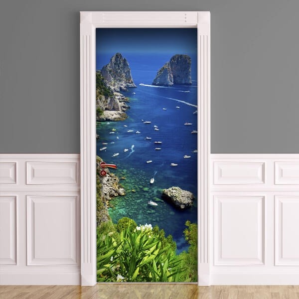 Decorazione per Porta Autoadesiva Facile da Applicare 210x83 cm Door Cover Capri