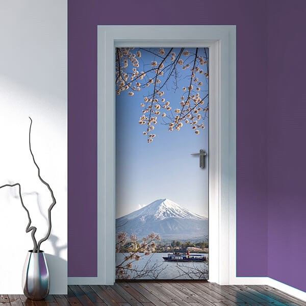 Decorazione per Porta Autoadesiva Facile da Applicare 210x83 cm Door Cover Mount Fuji