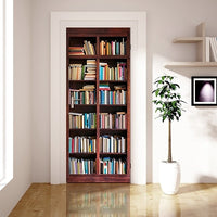 Decorazione per Porta Autoadesiva Facile da Applicare 210x83 cm Door Cover Libreria Moderna