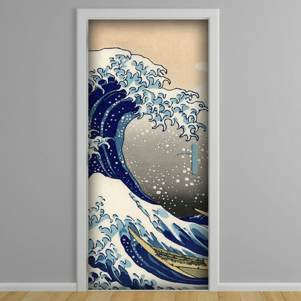 Decorazione per Porta Autoadesiva Facile da Applicare 210x83 cm Door Cover Hokusai