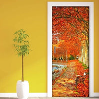 Decorazione per Porta Autoadesiva Facile da Applicare 210x83 cm Door Cover Orange Trail