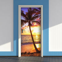 Decorazione per Porta Autoadesiva Facile da Applicare 210x83 cm Door Cover Palm