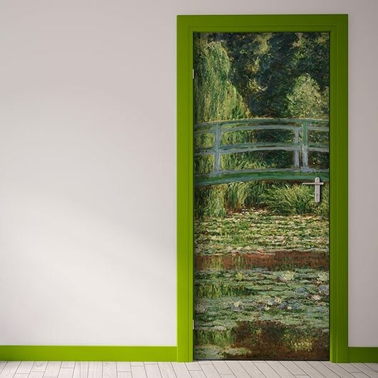 Decorazione per Porta Autoadesiva Facile da Applicare 210x83 cm Door Cover Monet Ponte Giapponese