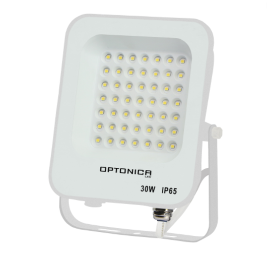 Proiettore led 30 watt slim metallo bianco ip65 equivalente 160 watt temperatura colore lampada 6000k bianco freddo