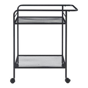 Carrello di Servizio Hole Portavivande con 2 Ripiani 72 x 62 x 45 cm Nero [en.casa]