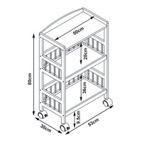 Carrello da Servizio Huddinge Portavivande 80x53x30 cm Bambù Naturale [en.casa]