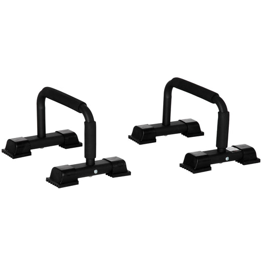 Set 2 Barre per Dip Parallele 36x25x20 cm Impugnatura Antiscivolo in Acciaio Nero