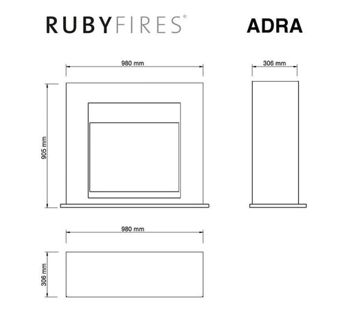 Xaralyn Adra Cornice in stile moderno in legno MDF per camino elettrico, Bianco