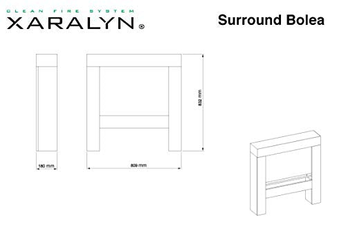 Xaralyn Bolea Cornice in legno robusto MDF per caminetto da terra, Bianco