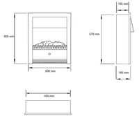 Xaralyn Lagos Caminetto elettrico da incasso con effetto fiamma e carboni ardenti da 1800W, Nero