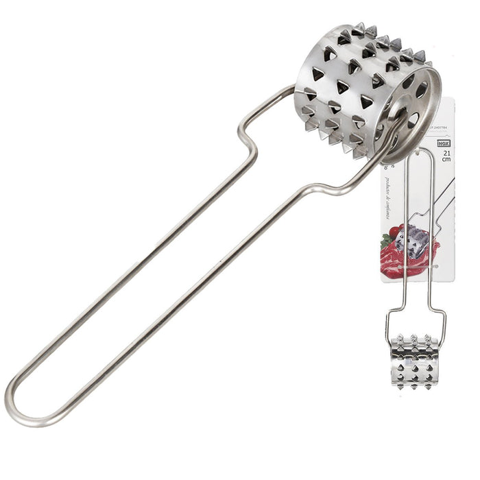 Rullo Martello per Carne da 21cm in Acciaio Inox Batticarne per Bistecche e Carni da Stagionare