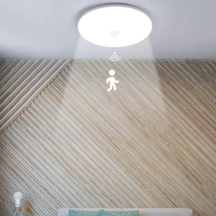 Plafoniera led bianca tonda 18w sensore di movimento luce naturale 4500k