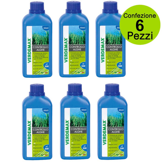 Multipack da 6 pz antialghe per laghetto e piscine controllo alghe con dosatore litri totali 30.000