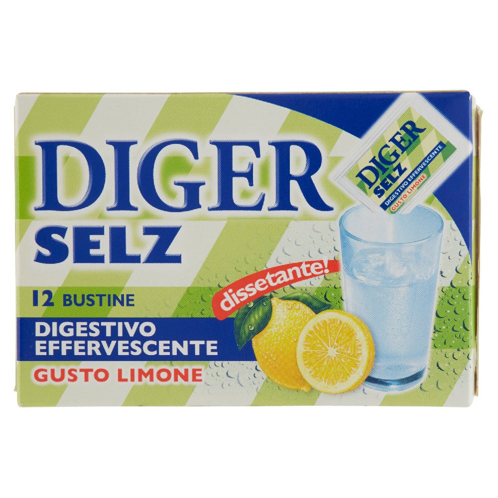 Multipack da 18 confezioni di digestivo diger selz effervescente gusto limone 216 bustine totali