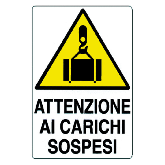 CARTELLO 'ATTENZIONE AI CARICHI SOSPESI' cm 60 x 40 10 PZ  Idroweb