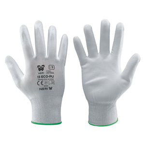 GUANTI 'ECO-PU' Tg. 9  bianco NERI 12 CP