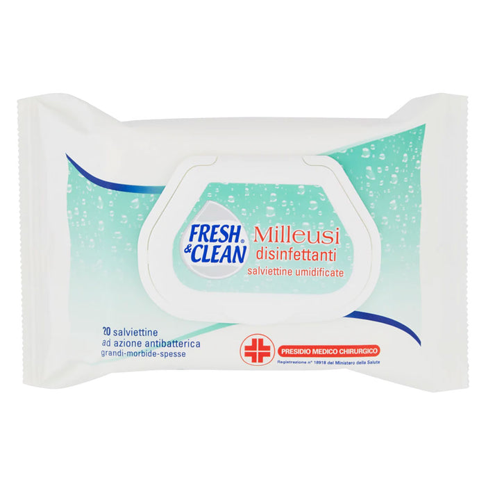 SALVIETTE UMIDIFICATE IGIENIZZANTI MILLEUSI 60 salviettine FRESHANDCLEAN 9 CF