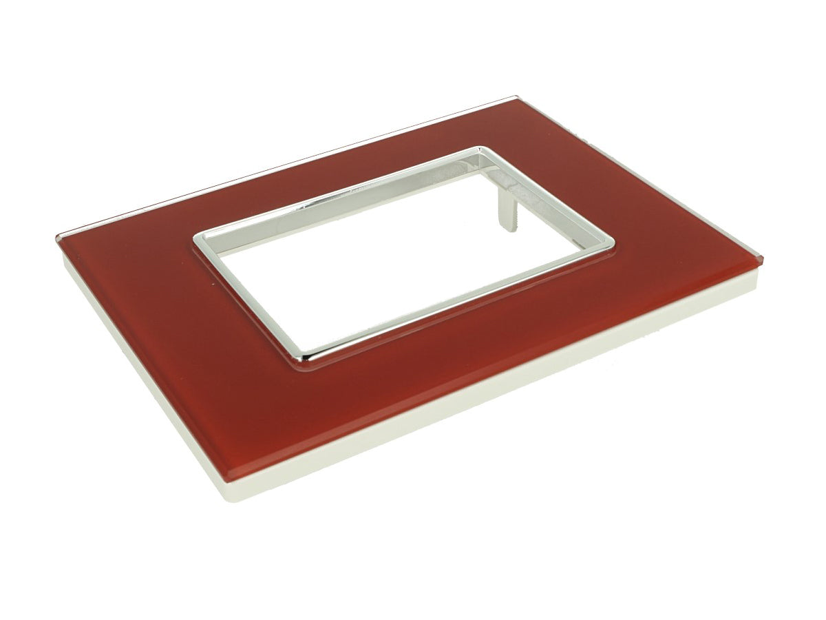 SANDASDON Placca Cristal 3M Rosso Pompeiano Effetto Vetro Compatibile Con Con Bticino Axolute