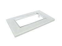 SANDASDON Placca Cristal 4M Bianco Effetto Vetro Compatibile Con Con Bticino Axolute