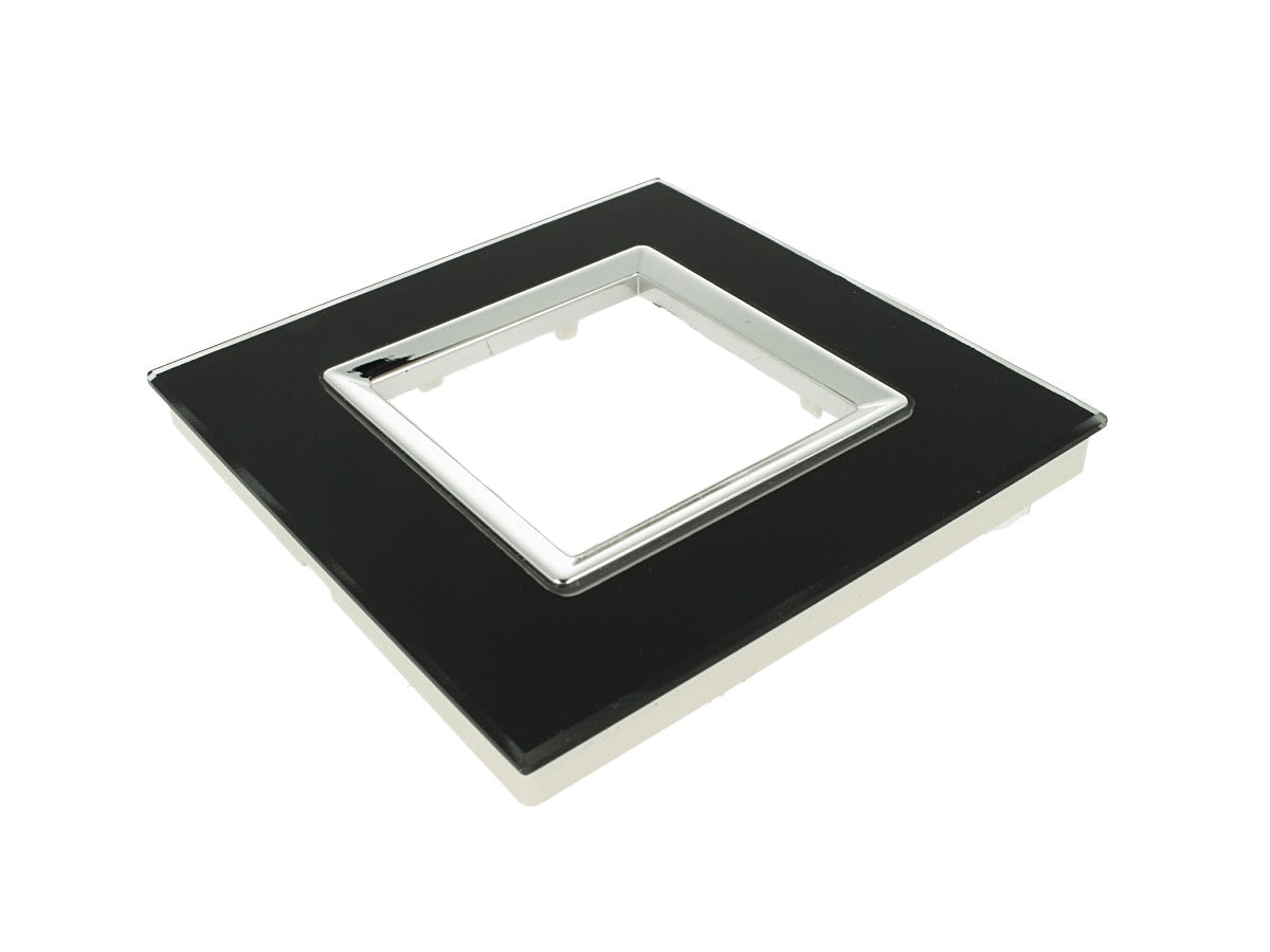 SANDASDON Placca Delux 2M Nero Compatibile Con Vimar Arke