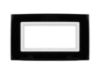 SANDASDON Placca Elegance In Vetro Cristallo Plexiglass Lucido 4M Nero Compatibile Con Bticino Matix