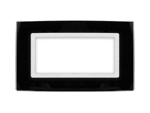 SANDASDON Placca Elegance In Vetro Cristallo Plexiglass Lucido 4M Nero Compatibile Con Bticino Matix