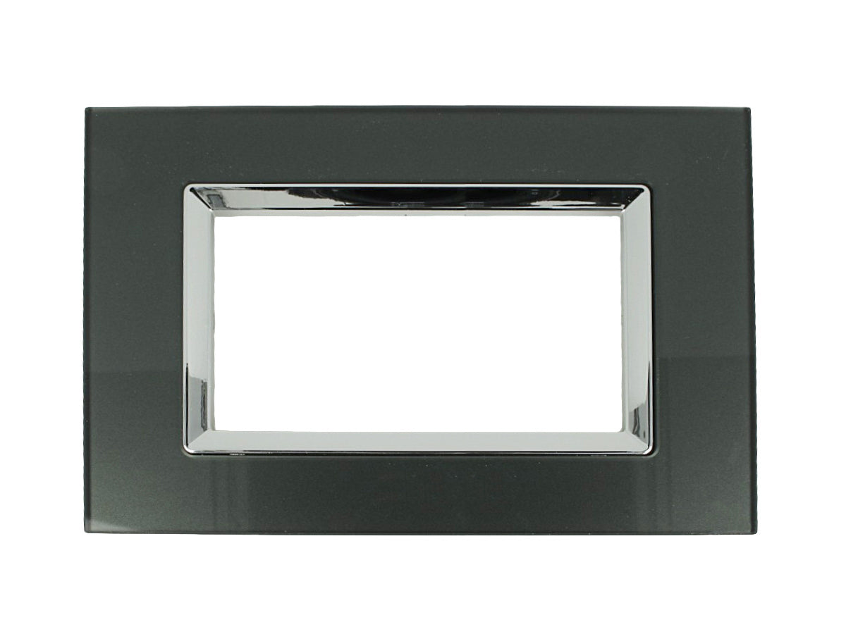 SANDASDON Placca Plexi 4M Acciaio Scuro Plexiglass Compatibile Con Bticino Living