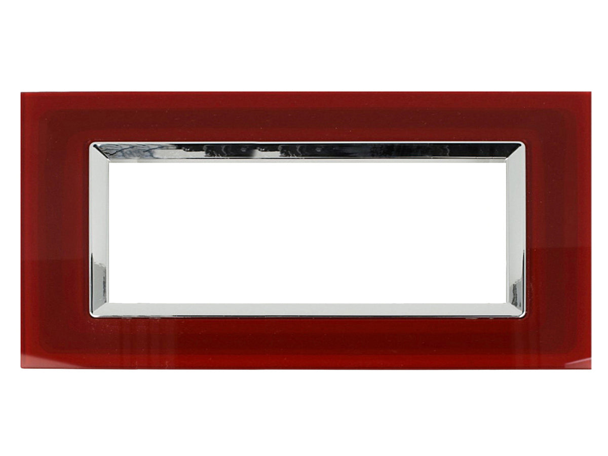 SANDASDON Placca Plexi 7M Rosso Pompeiano Biancastro Plexiglass Compatibile Con Bticino Living