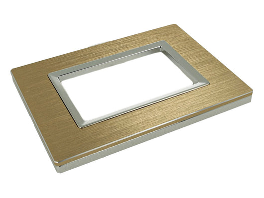 SANDASDON Placca Reflex 3M In Metallo Satinato Colore Oro Compatibile Con Con Bticino Living