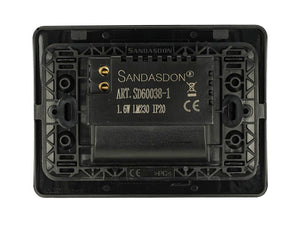 SANDASDON Segnapasso Led Con Sensore Nero 220V 1,6W Caldo 3500K Per Scatola 503 Compatibile Con Vimar Plana