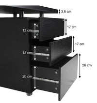 Scrivania per ufficio con cassettiera scrivania per cameretta colore nero mod. Althea SC10AL