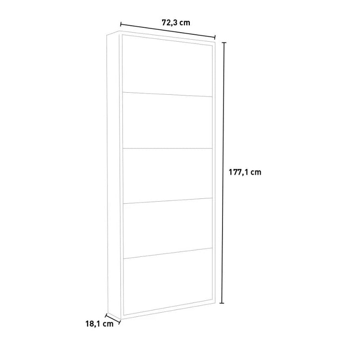 Scarpiera Salvaspazio 5 Ante 15 Paia 72,3x18,1x177,1 cm in Truciolare Nobilitato Bianco Frassino