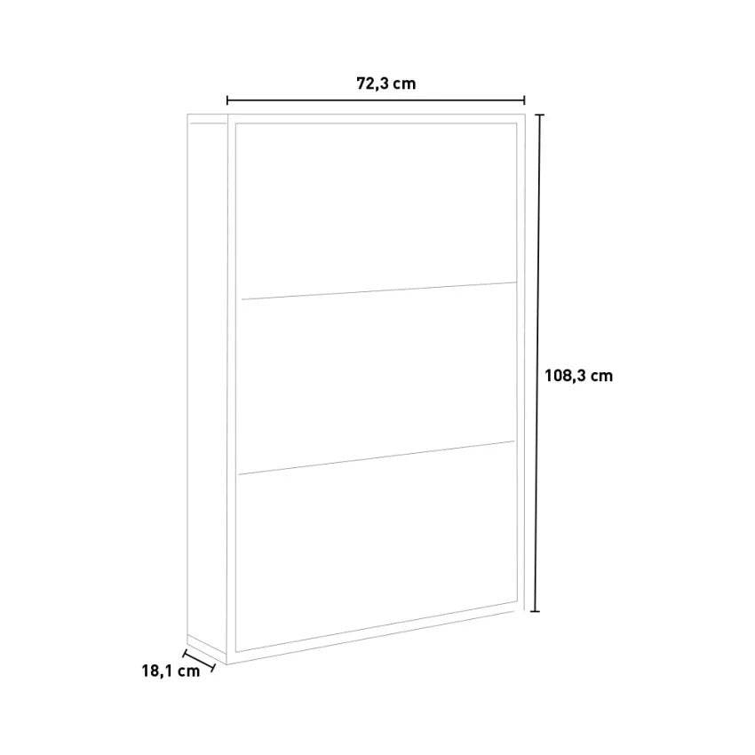 Scarpiera Salvaspazio 3 Ante 9 Paia 72,3x18,1x108,3 cm in Truciolare Nobilitato Bianco Frassino