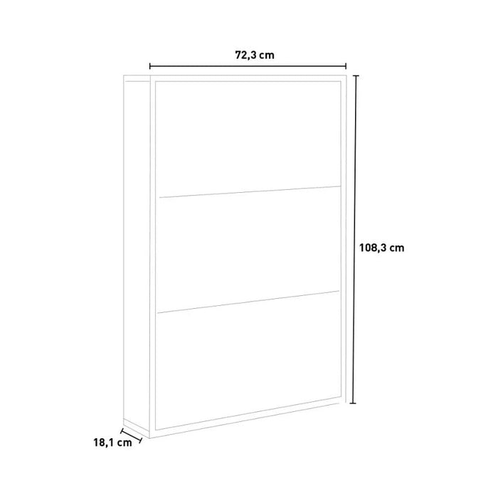 Scarpiera Salvaspazio 3 Ante 9 Paia 72,3x18,1x108,3 cm in Truciolare Nobilitato Olmo