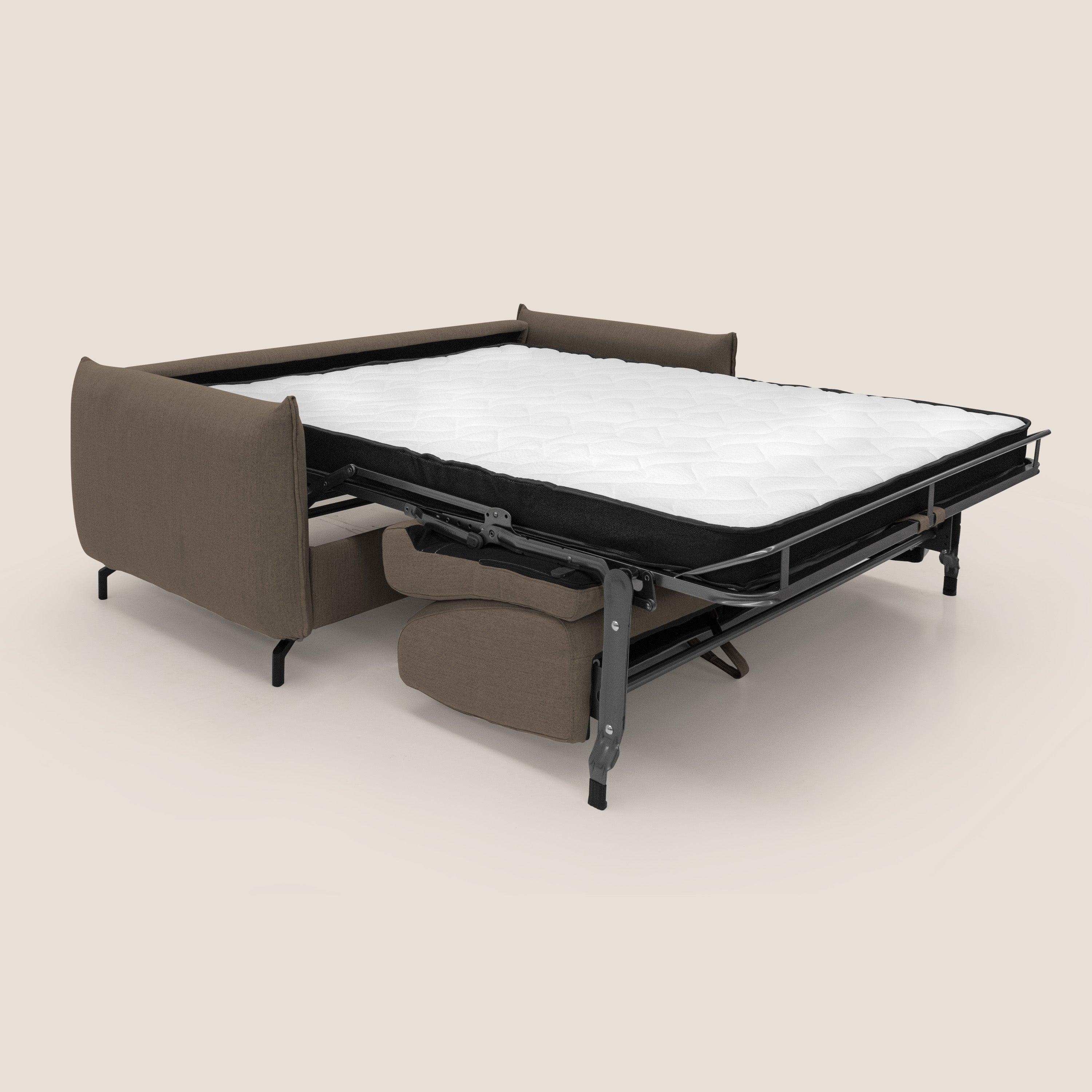 Divano Letto 2 Posti 175x95x96 cm in Tessuto Marrone