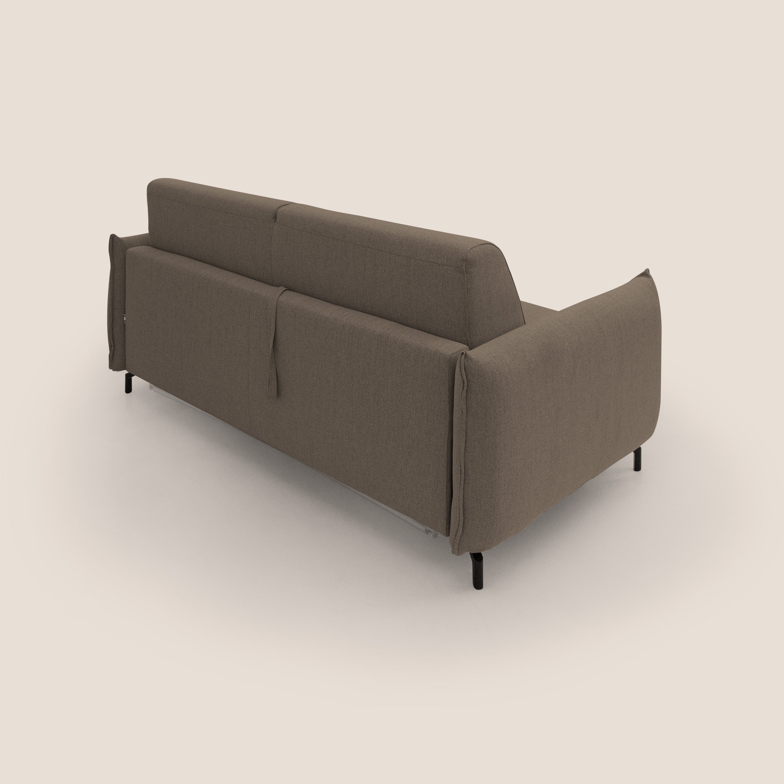 Divano Letto 3 Posti 195x95x96 cm in Tessuto Marrone