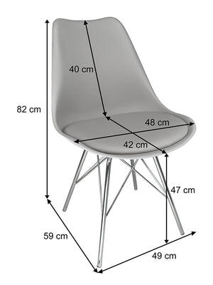 Sedia in polipropilene e piede in metallo cromato mod. Alex (2 pz.) Colore: Grigio SD01ALPM