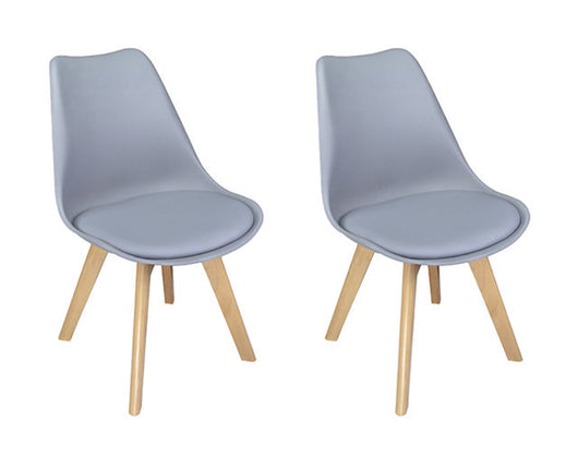 Sedia in plastica con piede in legno mod. Mia (2 pz.) Colore: Grigio SD01MIPL