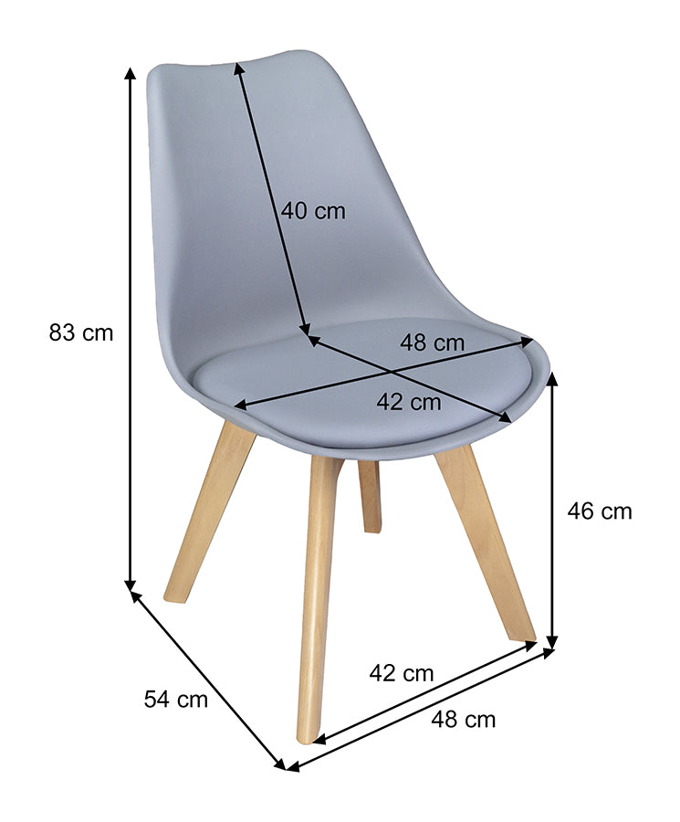 Sedia in plastica con piede in legno mod. Mia (2 pz.) Colore: Grigio SD01MIPL