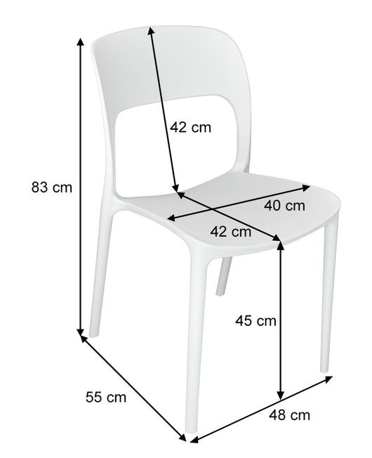 Sedia impilabile in polipropilene mod. Maya (2 pz) - Colore: Bianco - SD08MAPP