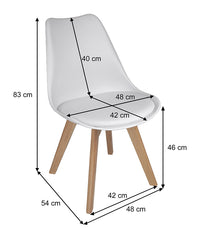 Sedia in plastica con piede in legno mod. Mia (2 pz.) Colore: Bianco SD08MIPL