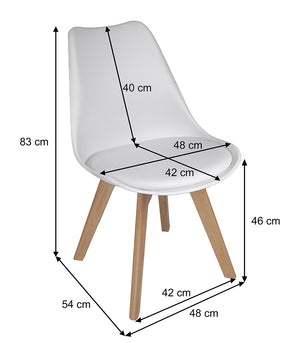 Sedia in plastica con piede in legno mod. Mia (2 pz.) Colore: Bianco SD08MIPL