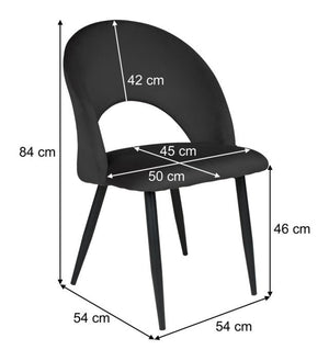 Sedia da pranzo imbottita mod. Zoe (2 pz.) Colore: Nero - Rivestimento: Velluto SD10ZOPM