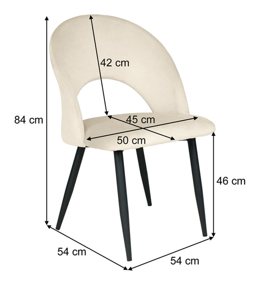 Sedia da pranzo imbottita mod. Zoe (2 pz.) Colore: Beige - Rivestimento: Velluto SD11ZOPM