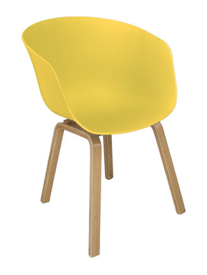 Sedia da pranzo gialla, poltrona in stile scandinavo (2 pz) - Colore: Giallo - SD16DOPL