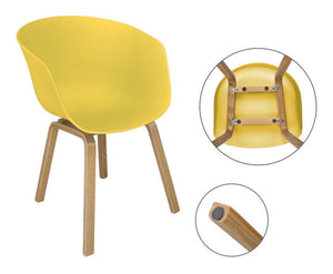 Sedia da pranzo gialla, poltrona in stile scandinavo (2 pz) - Colore: Giallo - SD16DOPL