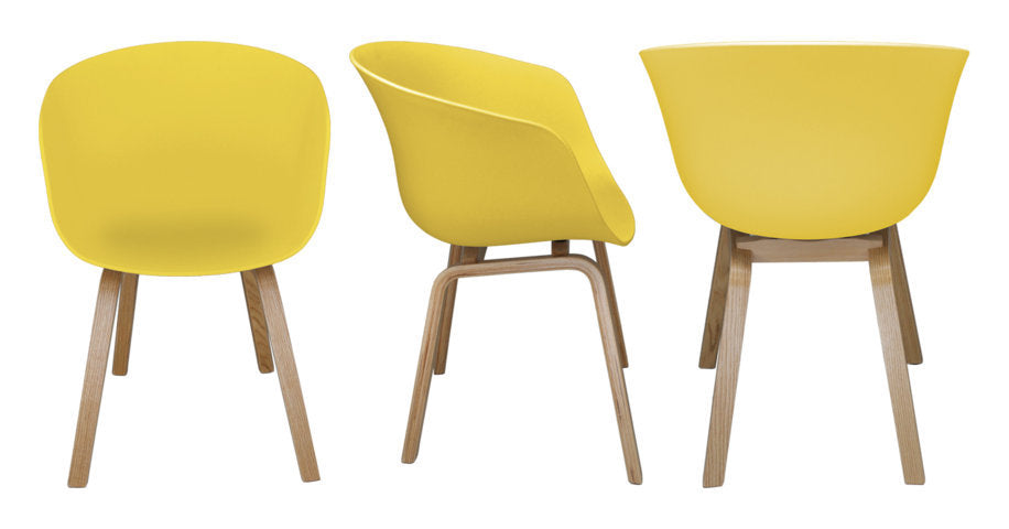 Sedia da pranzo gialla, poltrona in stile scandinavo (2 pz) - Colore: Giallo - SD16DOPL